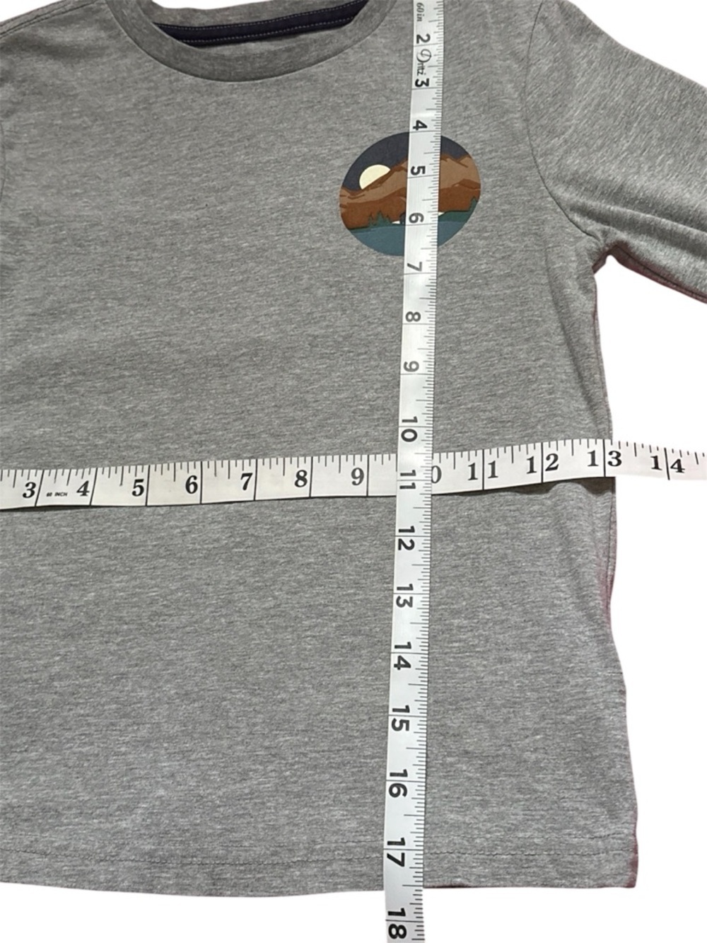 Tommy Bahama Kids Heather Gray Long-Sleeve Tee with Mountain Badge - Picture 6 of 6